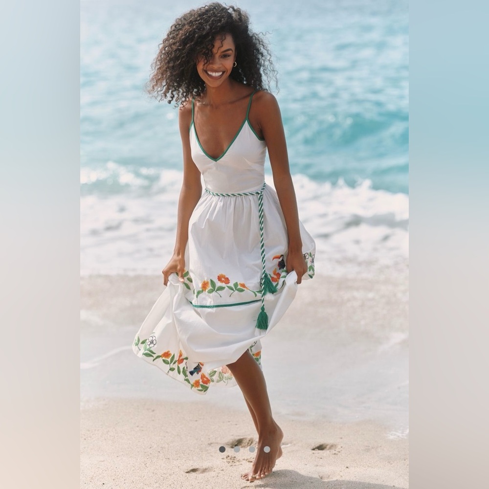 NWT Celandine for Anthropologie Embroidered Midi Dress